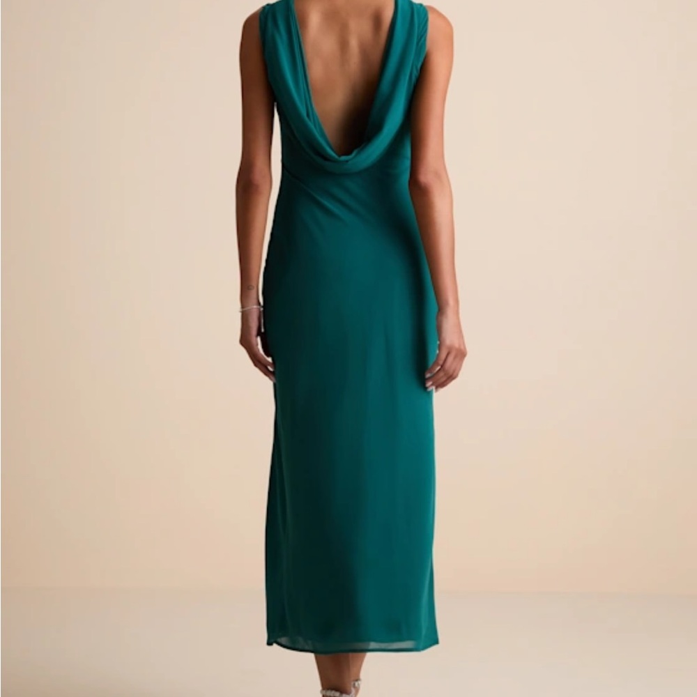 Elegant Teal Sleeveless Maxi Dress - Picture 4 of 4